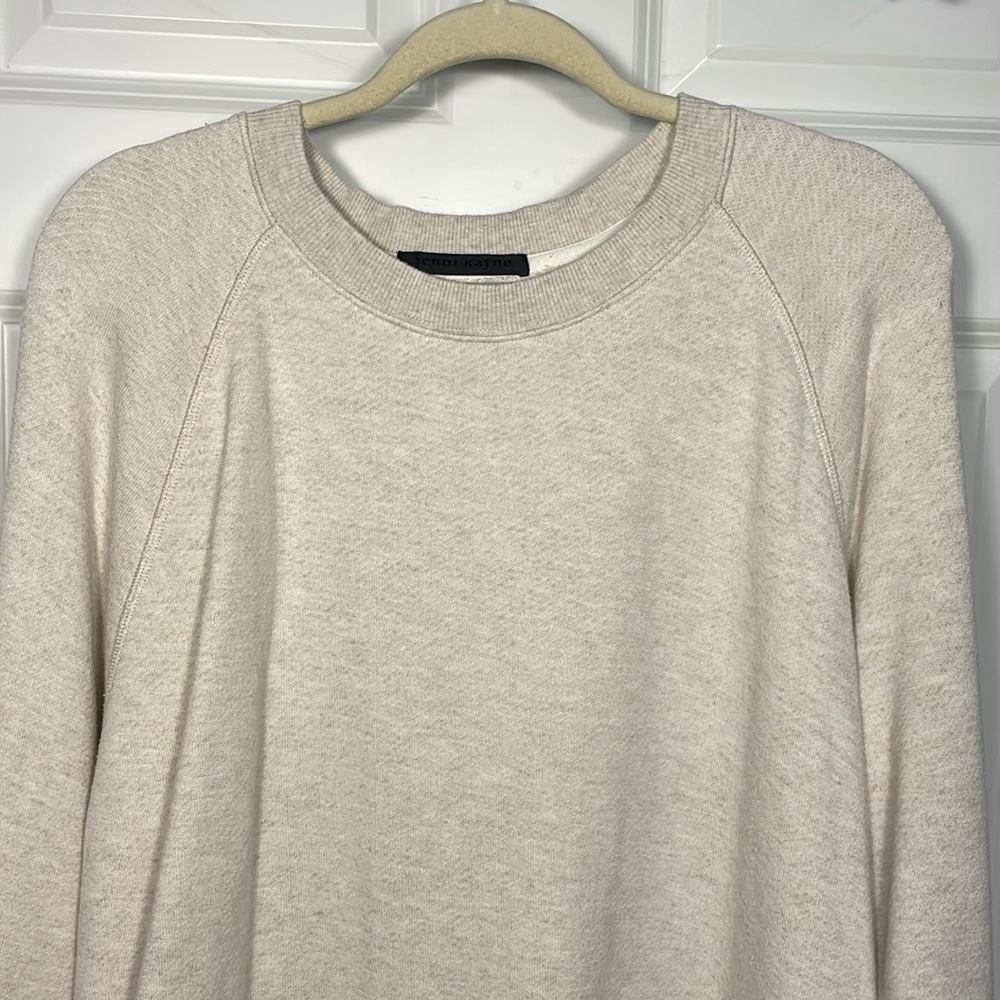 JENNI KAYNE Saturday Sweatshirt Sz XL Oatmeal French Terry Crewneck Long Sleeve - Picture 4 of 14